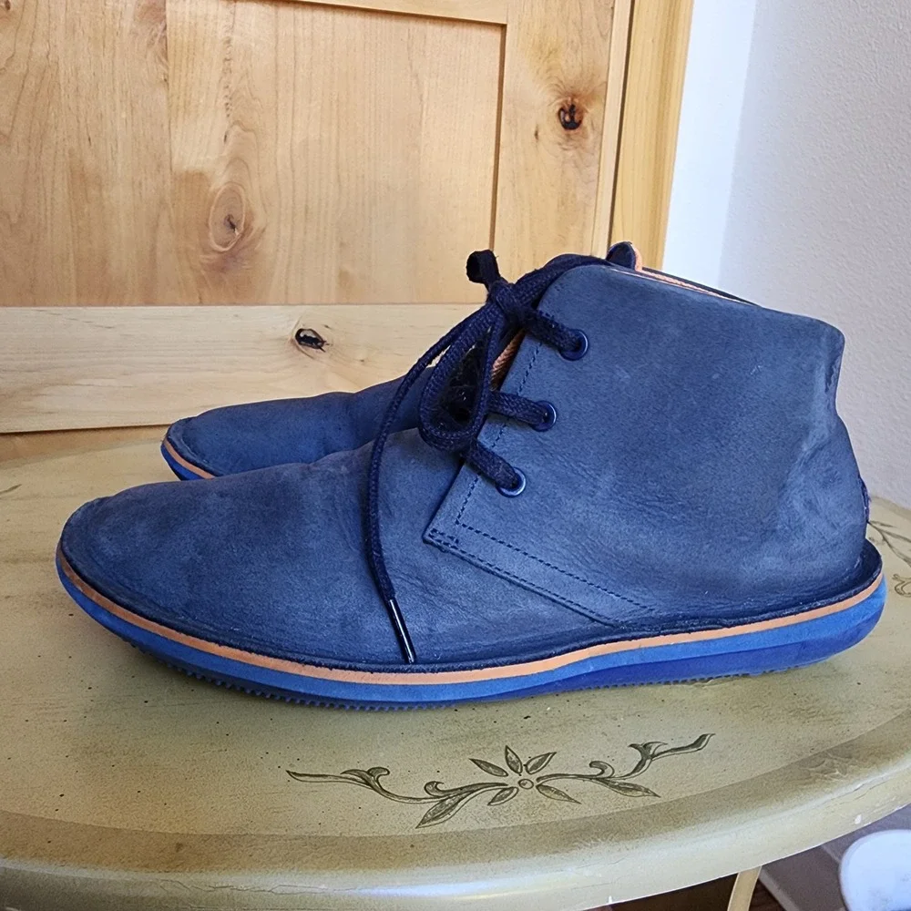 Camper‎ EU 42 Blue Nubuck Leather Beetle Chukka Boots Lace Up Minimalist Indie